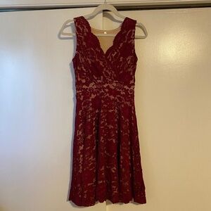 Burgundy lace dress